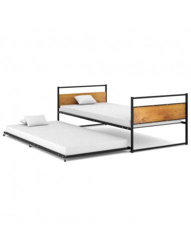 Giroletto Estraibile Nero in Metallo 90x200 cm