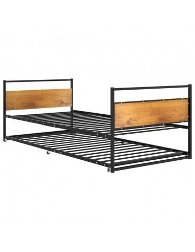 Giroletto Estraibile Nero in Metallo 90x200 cm