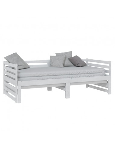Dormeuse Estraibile Bianca in Massello di Pino 2x(90x200) cm
