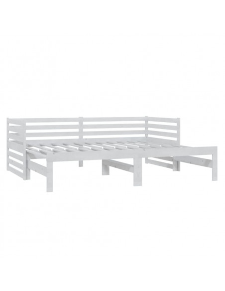Dormeuse Estraibile Bianca in Massello di Pino 2x(90x200) cm