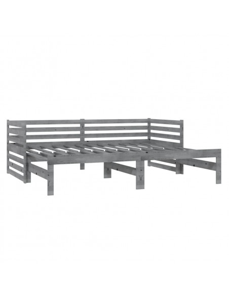 Dormeuse Estraibile Grigia in Massello di Pino 2x(90x200) cm
