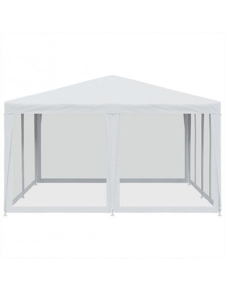 Tenda per Feste con 8 Pareti Laterali in Rete Bianco 4x4 m HDPE