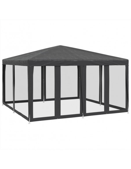 Tenda per Feste con 8 Pareti in Rete Antracite 4x4 m in HDPE