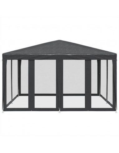 Tenda per Feste con 8 Pareti in Rete Antracite 4x4 m in HDPE