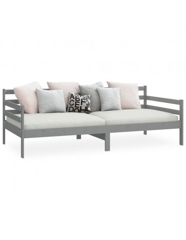 Dormeuse Grigia in Legno Massello di Pino 90x200 cm