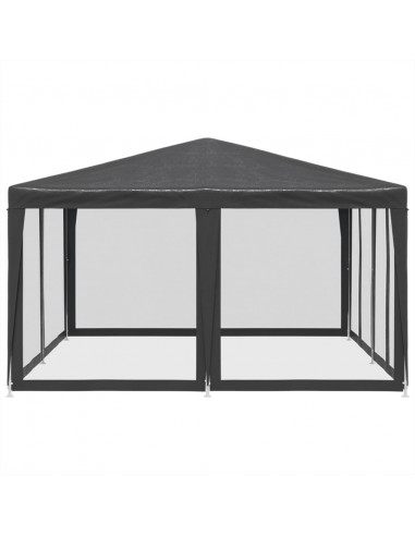 Tenda per Feste con 8 Pareti in Rete Antracite 4x4 m in HDPE