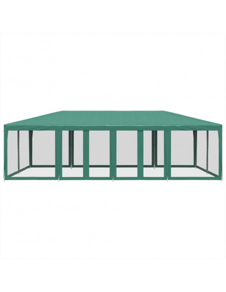 Tenda per Feste con 12 Pareti Laterali in Rete Verde 8x4 m HDPE