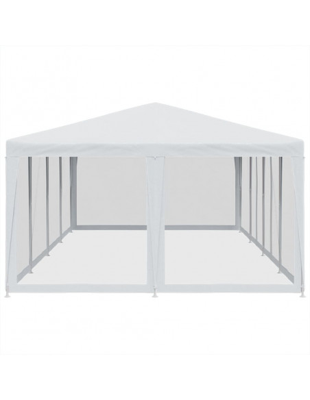 Tenda per Feste con 12 Pareti Laterali in Rete Bianco 8x4m HDPE