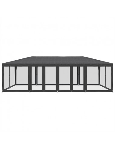 Tenda per Feste con 12 Pareti in Rete Antracite 8x4 m in HDPE