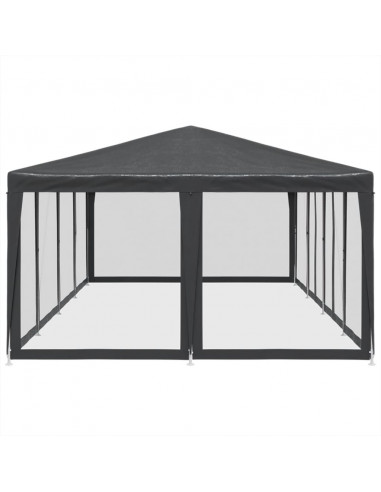 Tenda per Feste con 12 Pareti in Rete Antracite 8x4 m in HDPE