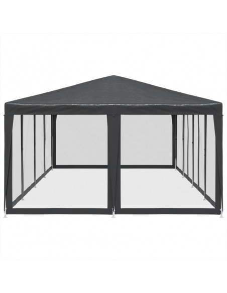 Tenda per Feste con 12 Pareti in Rete Antracite 8x4 m in HDPE