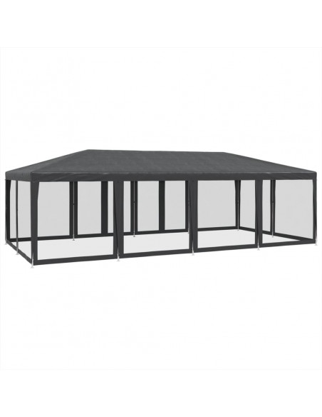Tenda per Feste con 12 Pareti in Rete Antracite 8x4 m in HDPE