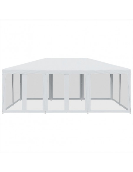 Tenda per Feste con 10 Pareti Laterali in Rete Bianca 6x4m HDPE