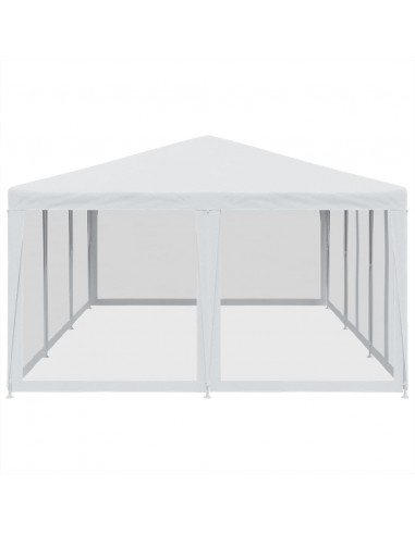Tenda per Feste con 10 Pareti Laterali in Rete Bianca 6x4m HDPE