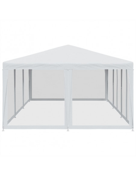 Tenda per Feste con 10 Pareti Laterali in Rete Bianca 6x4m HDPE