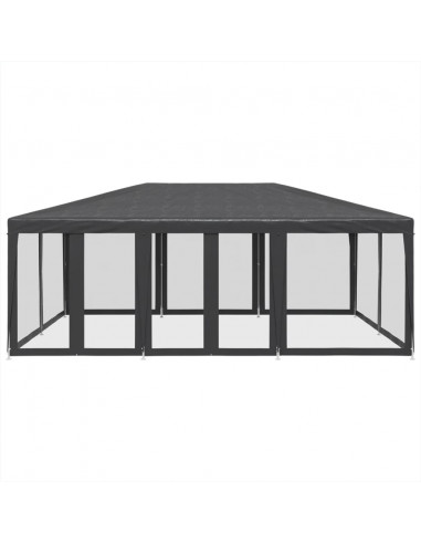 Tenda per Feste con 10 Pareti in Rete Antracite 6x4 m in HDPE