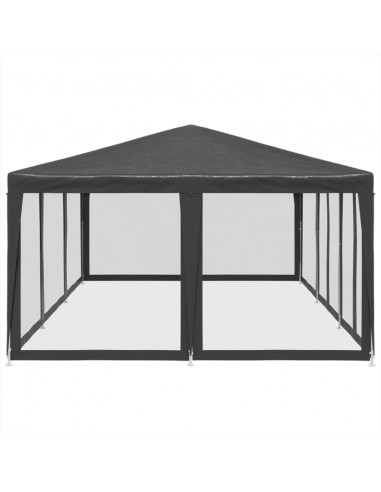 Tenda per Feste con 10 Pareti in Rete Antracite 6x4 m in HDPE