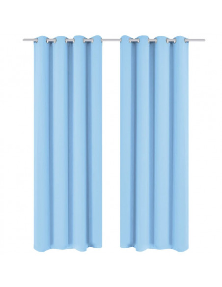 Tenda Oscurante con Occhielli in Metallo 270x245 cm Turchese