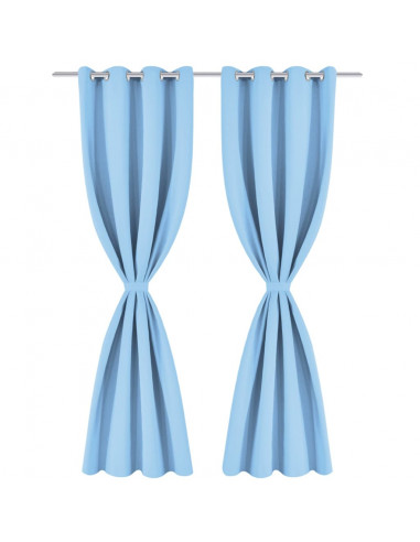 Tenda Oscurante con Occhielli in Metallo 270x245 cm Turchese