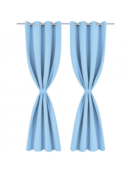 Tenda Oscurante con Occhielli in Metallo 270x245 cm Turchese