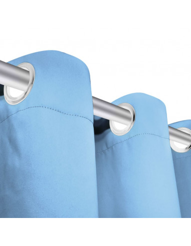 Tenda Oscurante con Occhielli in Metallo 270x245 cm Turchese