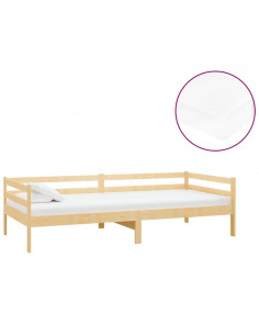 Divano Letto con Materasso 90x200 cm Legno Massello di Pino 2