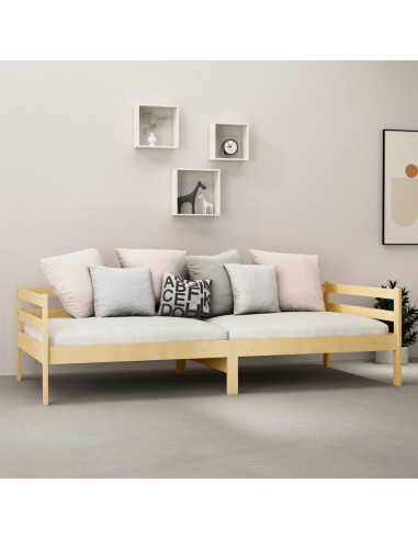 Divano Letto con Materasso 90x200 cm Legno Massello di Pino