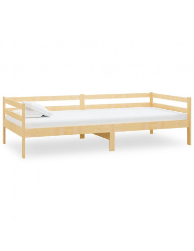 Divano Letto con Materasso 90x200 cm Legno Massello di Pino