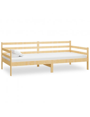 Divano Letto con Materasso 90x200 cm Legno Massello di Pino
