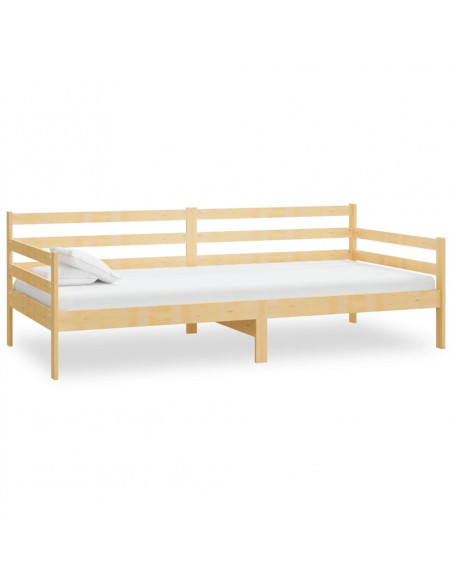Divano Letto con Materasso 90x200 cm Legno Massello di Pino