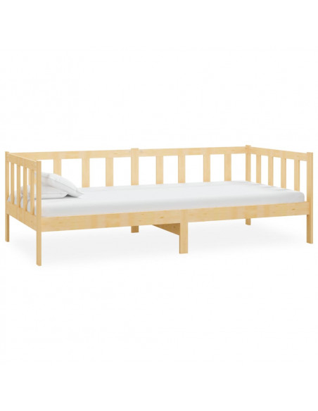 Divano Letto con Materasso 90x200 cm Legno Massello di Pino
