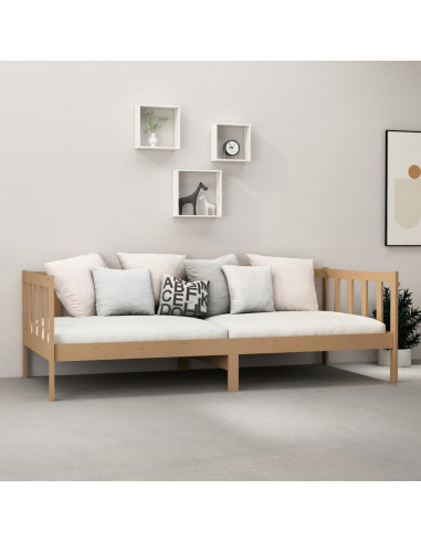 Divano Letto con Materasso 90x200 cm Miele in Legno di Pino