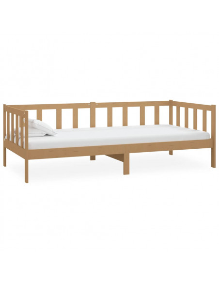Divano Letto con Materasso 90x200 cm Miele in Legno di Pino
