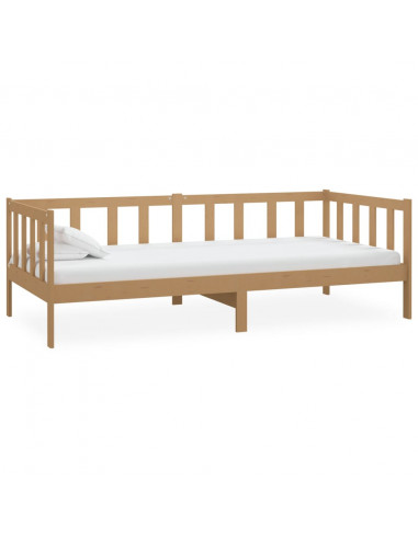 Divano Letto con Materasso 90x200 cm Miele in Legno di Pino