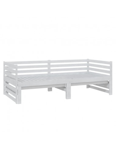 Dormeuse Estraibile 2x(90x200) cm Bianca in Massello di Pino