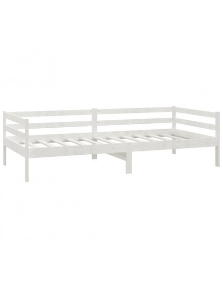Divano Letto con Cassetti 90x200 cm Bianco in Massello di Pino