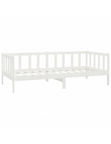 Divano Letto con Cassetti 90x200 cm Bianco in Massello di Pino