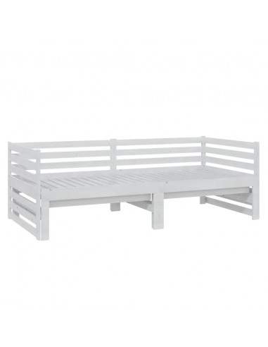 Dormeuse Estraibile 2x(90x200) cm Bianca in Massello di Pino