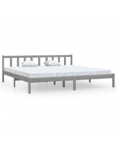 Giroletto Grigio in Legno Massello di Pino 200x200 cm 2