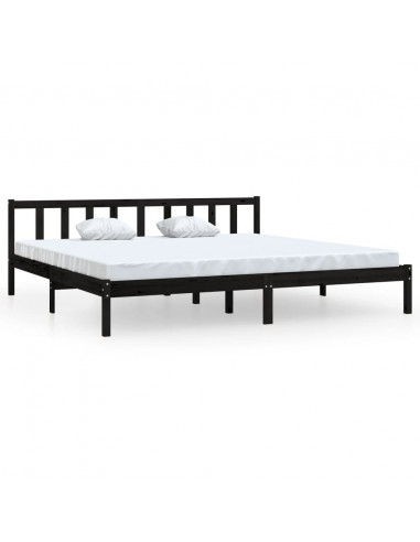 Giroletto Nero in Legno Massello di Pino 200x200 cm