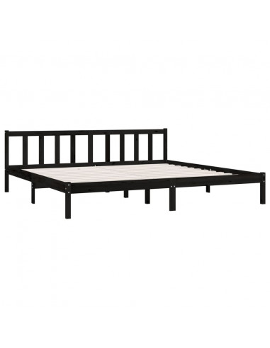 Giroletto Nero in Legno Massello di Pino 200x200 cm