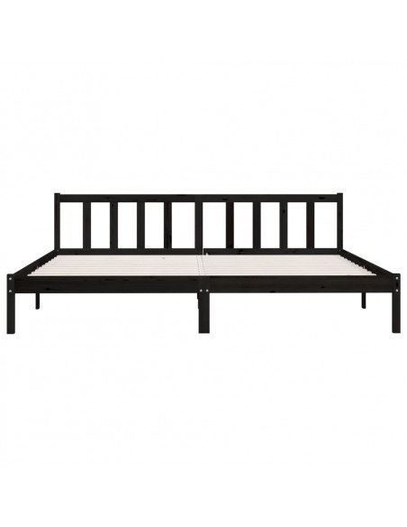 Giroletto Nero in Legno Massello di Pino 200x200 cm