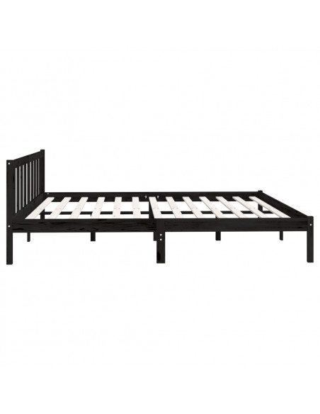 Giroletto Nero in Legno Massello di Pino 200x200 cm