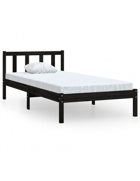 Giroletto in Legno Massello Nero 75x190 cm Small Single