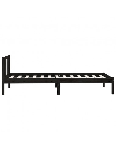 Giroletto in Legno Massello Nero 75x190 cm Small Single