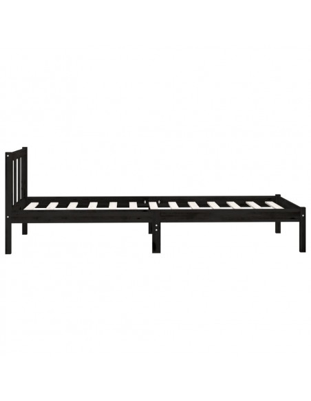 Giroletto in Legno Massello Nero 75x190 cm Small Single