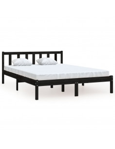 Giroletto Nero in Legno Massello di Pino 140x190 cm 2