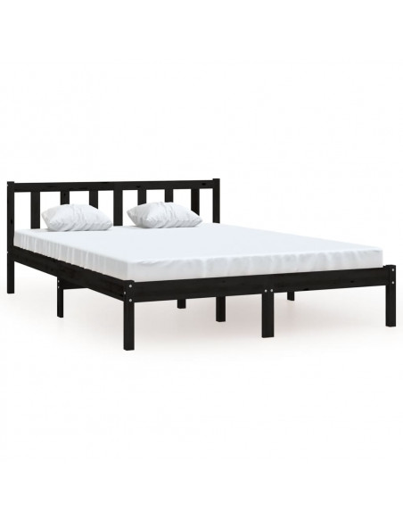 Giroletto Nero in Legno Massello di Pino 140x190 cm