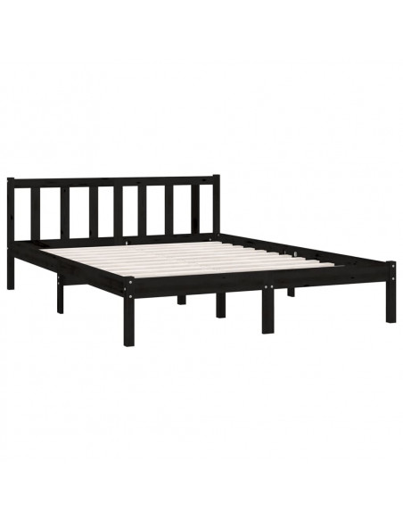 Giroletto Nero in Legno Massello di Pino 140x190 cm