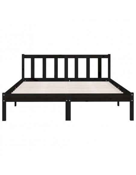 Giroletto Nero in Legno Massello di Pino 140x190 cm